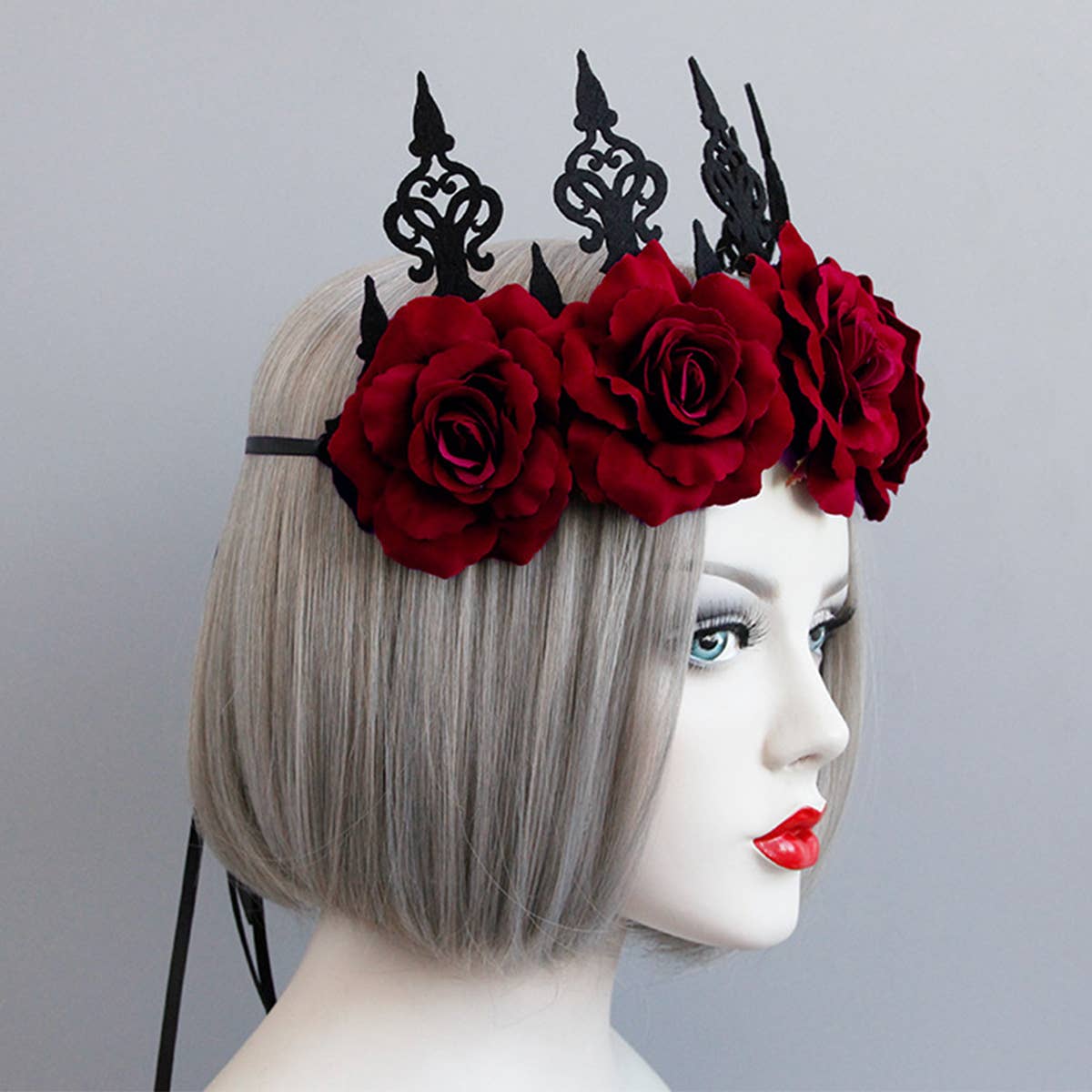 HALLOWEEN FEMALE RED ROSE CROWN