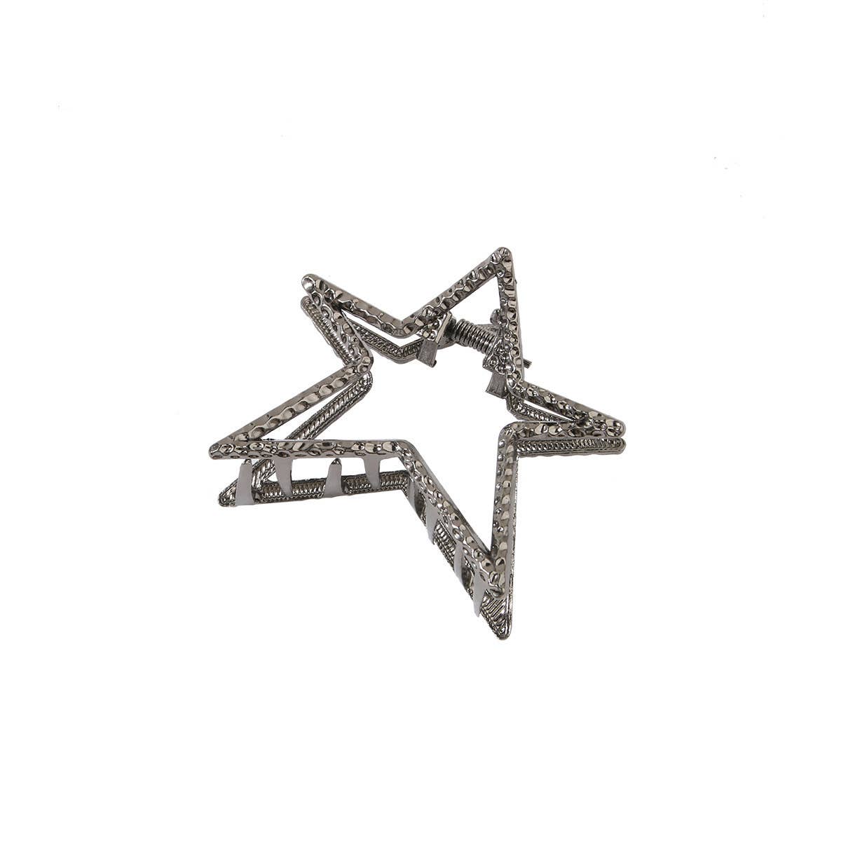 Hollow Metal Star & Bow Tie Hair Claw Clip_CWAHA0460
