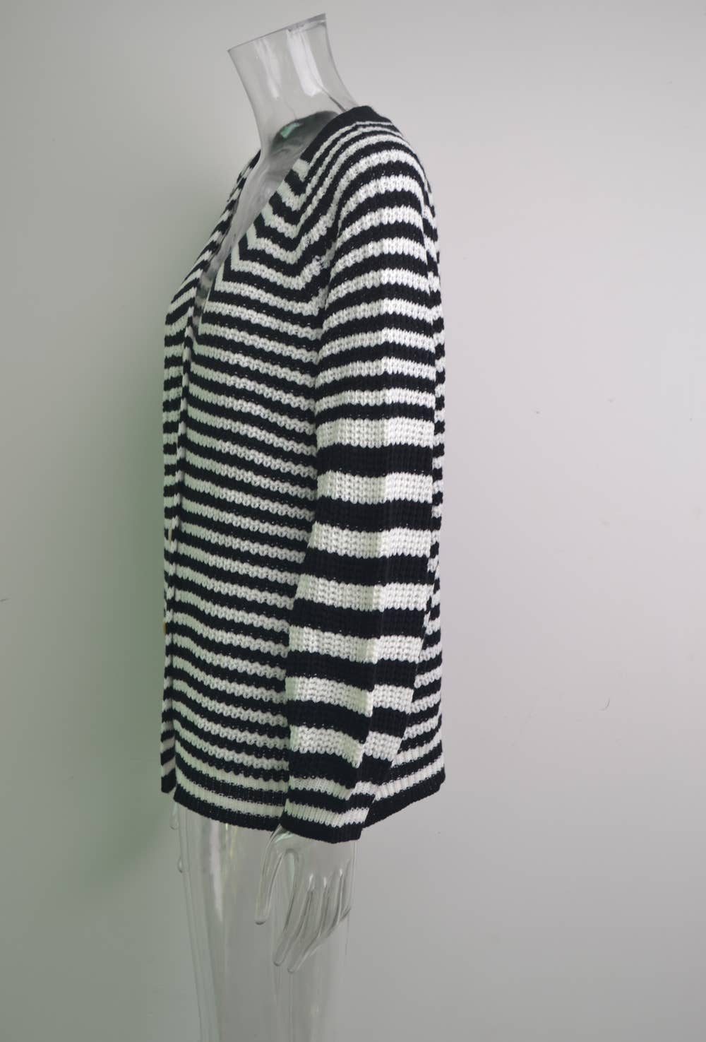 STRIPED SWEATER PLUS SIZE LOOSE KNIT