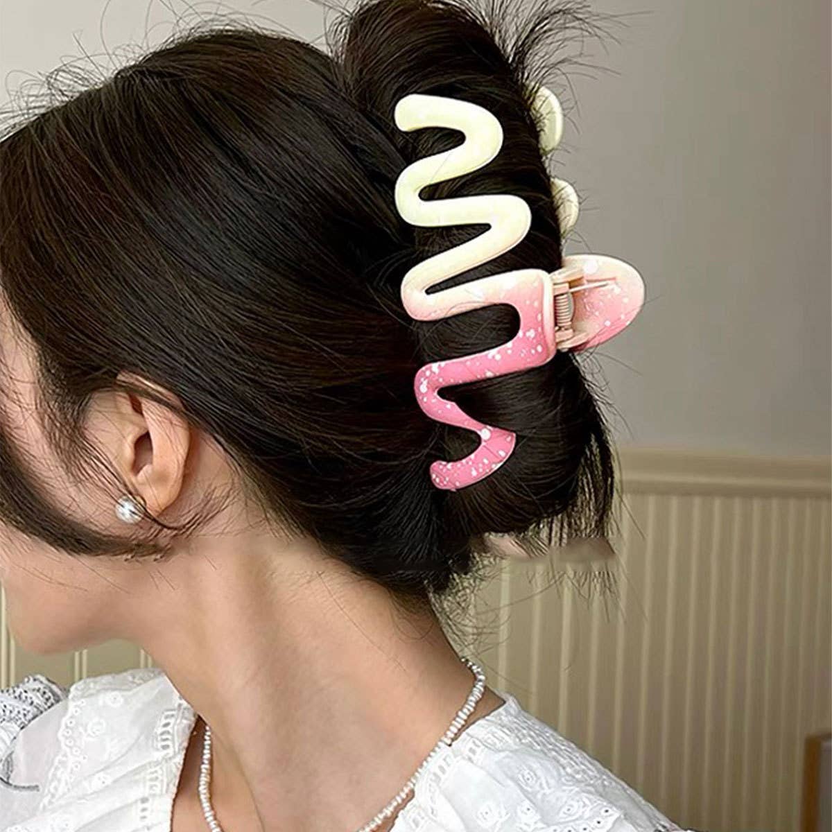 Fashion Gradient Ink-Wave Hair Claw Commuter Clip_CWAHA2205