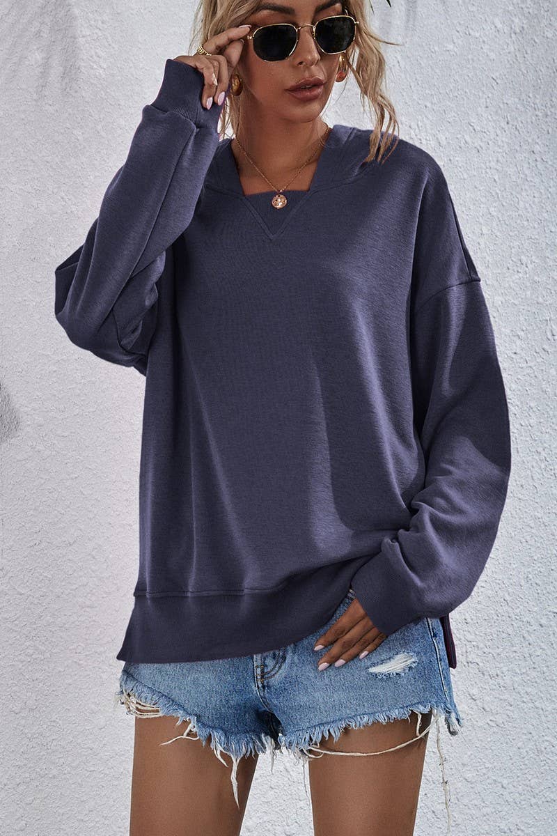 WOMEN CASUAL FLEECE HOODIE_CWOHOL0456