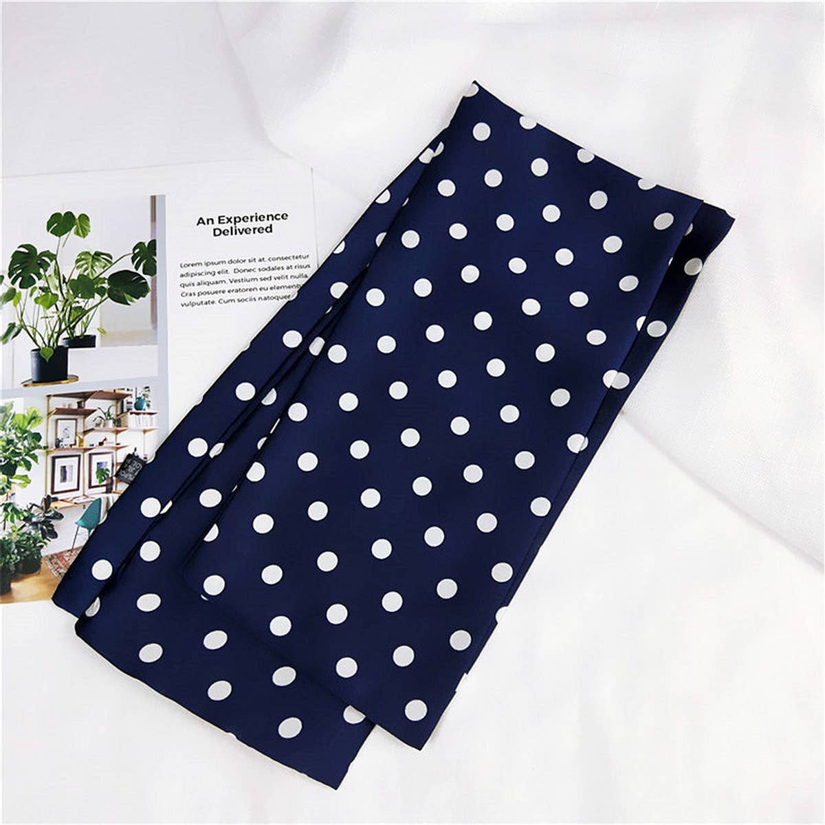 CWASC2392_WAVE DOT LONG SCARF DOUBLE-SIDED SCARF