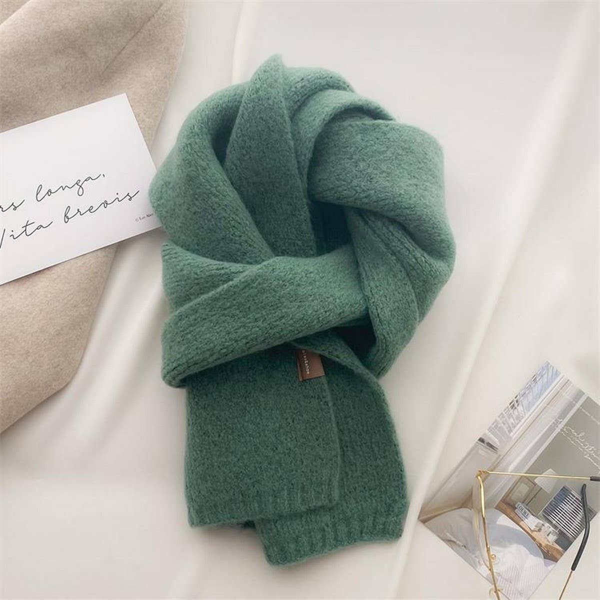 Soft Knit Neck Scarf - Faux Cashmere Winter Wrap_CWASC1260