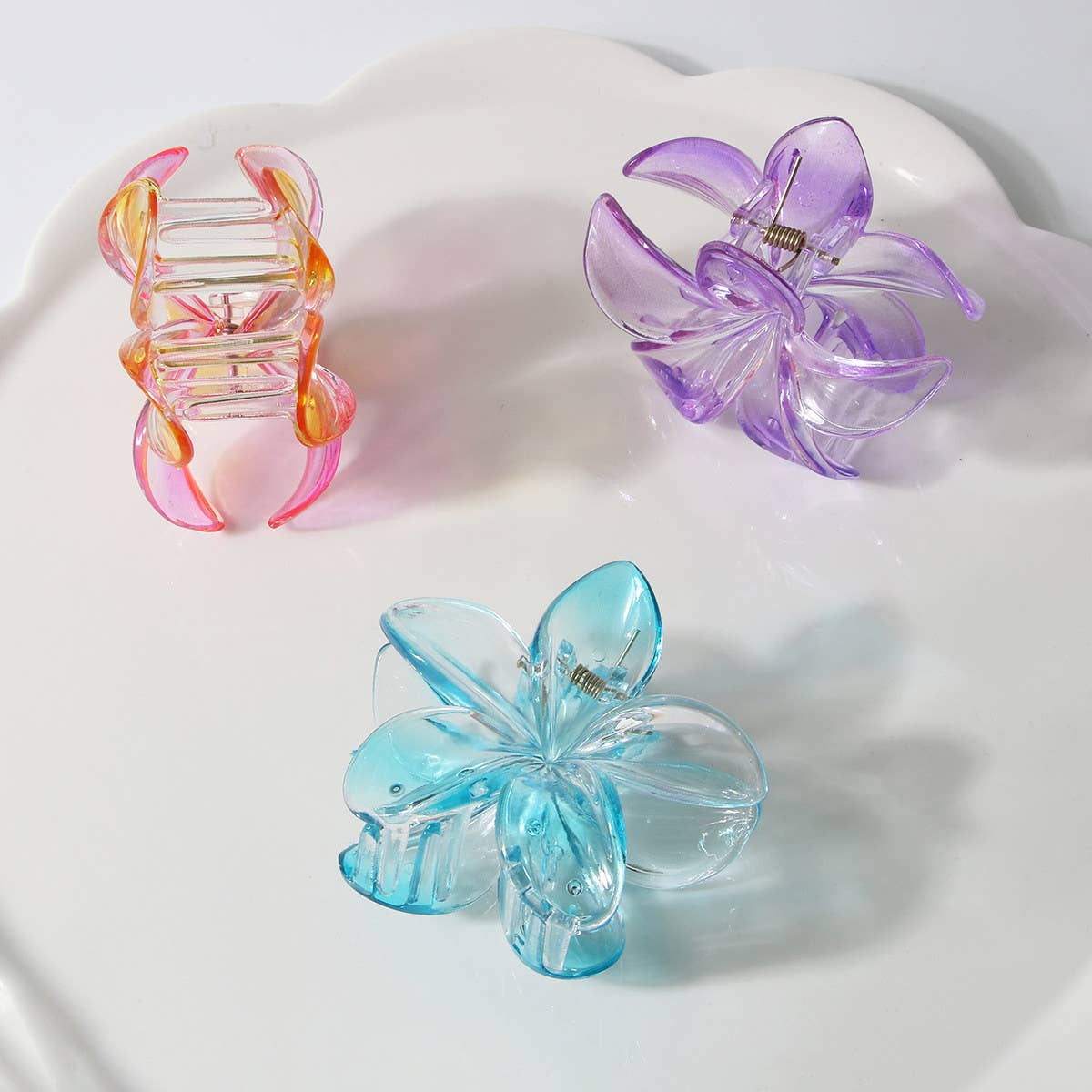 New Gradient Plumeria Claw Clip for Women_CWAHA1057