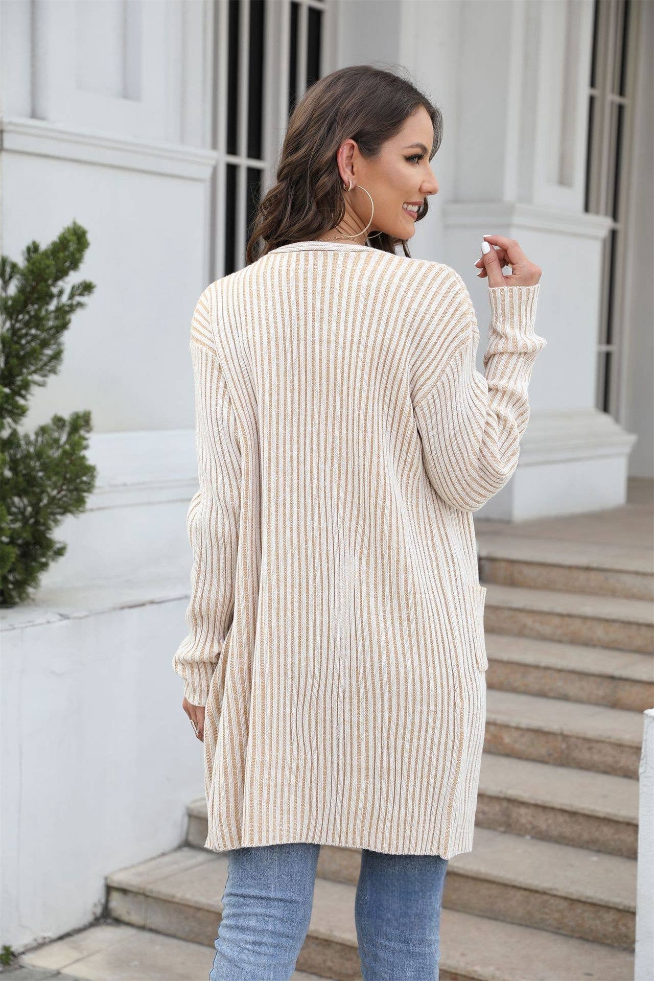 CWOSWL1047_Long Sleeve Open Front Long Cardigan Sweater