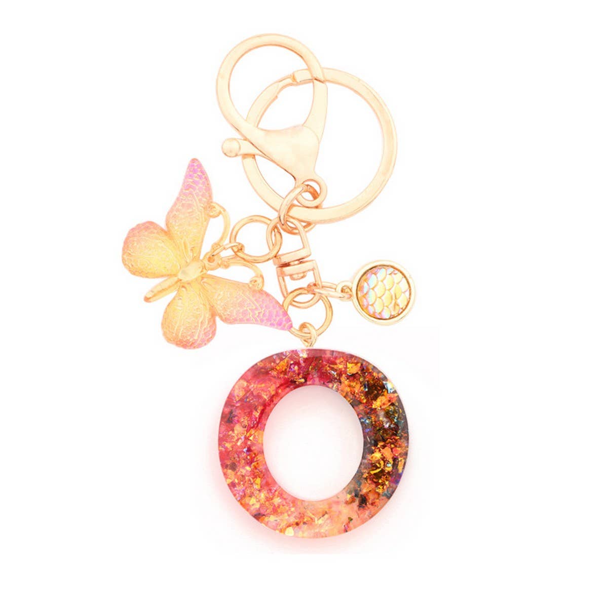 Creative Crystal Letter Keychain with Resin Sequins_CWAB5021