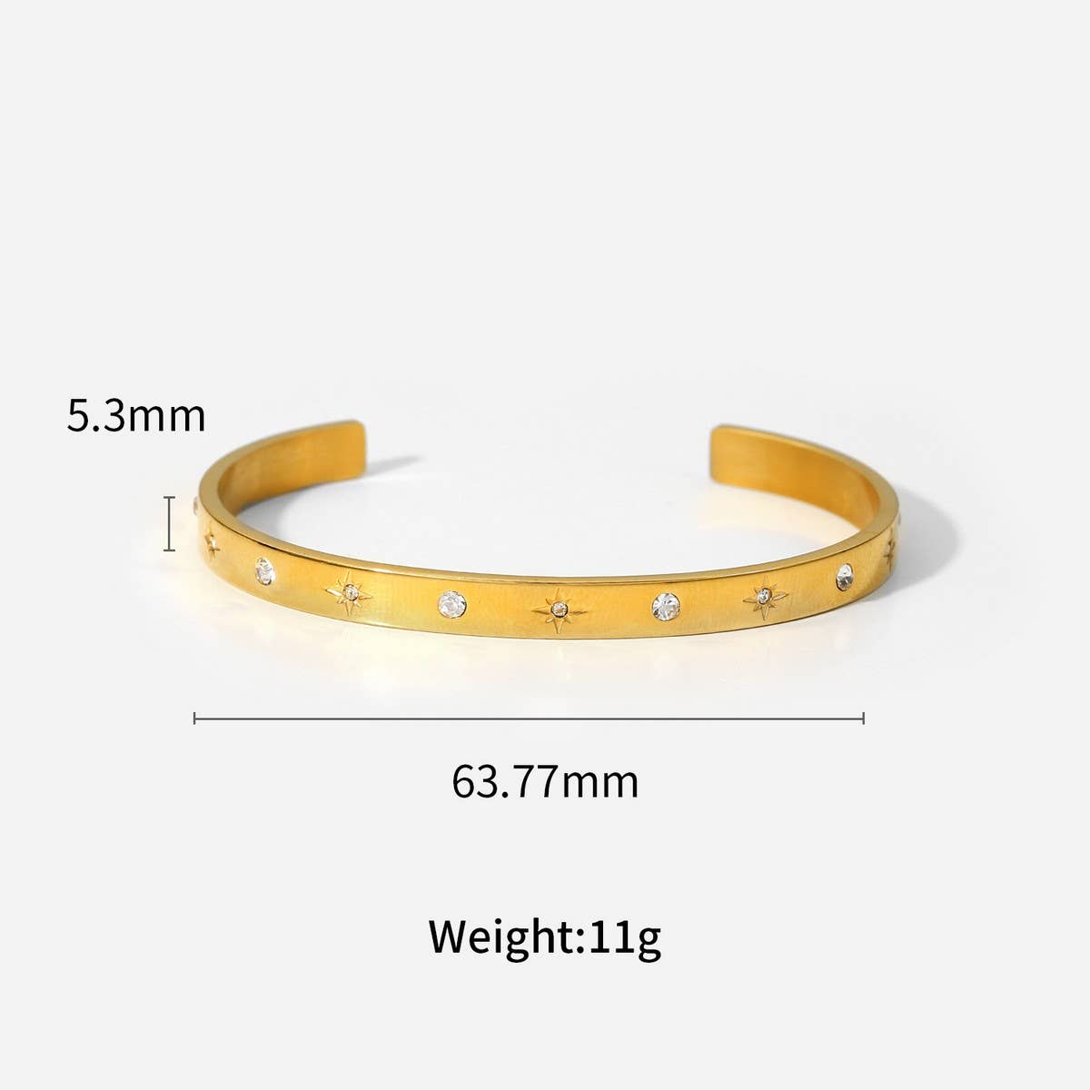 18K Gold Snake Bangle in Stainless Steel_CWAJE4646