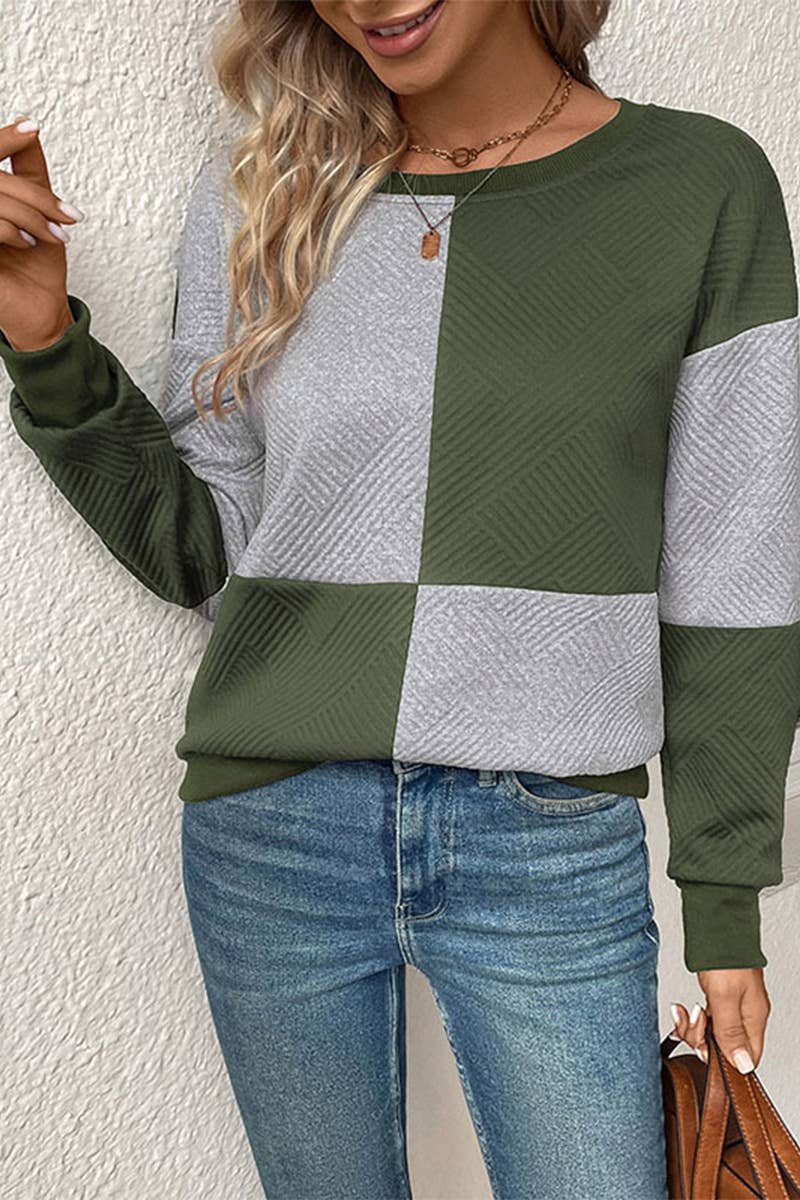 LONG SLEEVE COLOR MATCHING CREW NECK PULLOVER_CWTSTL1020