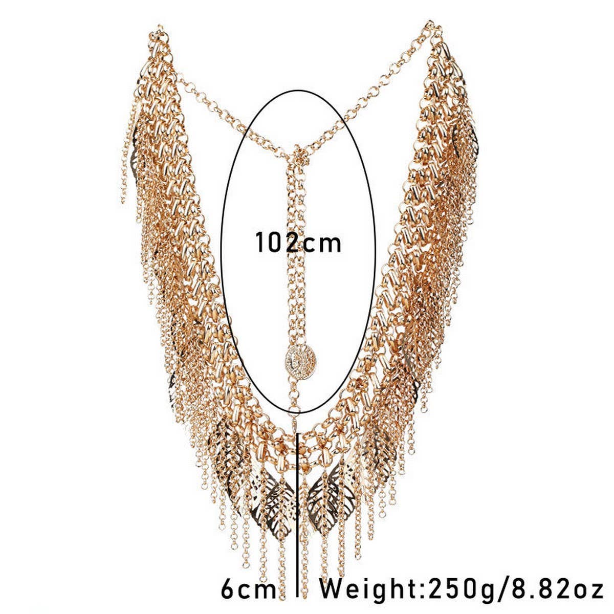 Layered Gold Leaf Tassel Hanfu Waist Chain