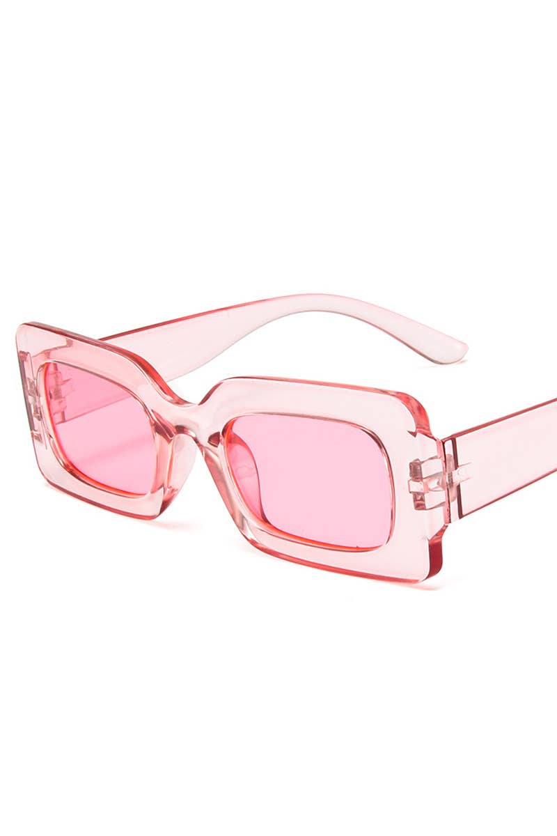 Trendy Small Square Jelly Sunglasses, Retro Style