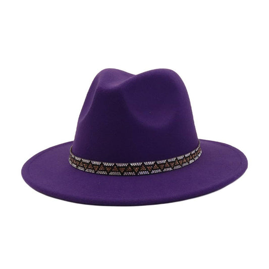 Men & Women Retro Wool Blend Fedora Hat _CWAH04393