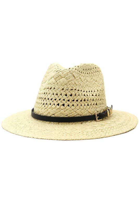 BLACK BELT CASUAL TRENDY WEAVE STRAW HAT_CWAH077-B20322