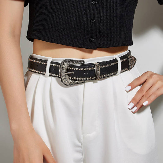 CWABE0560_PUNK BELT WITH SILVER STUDS