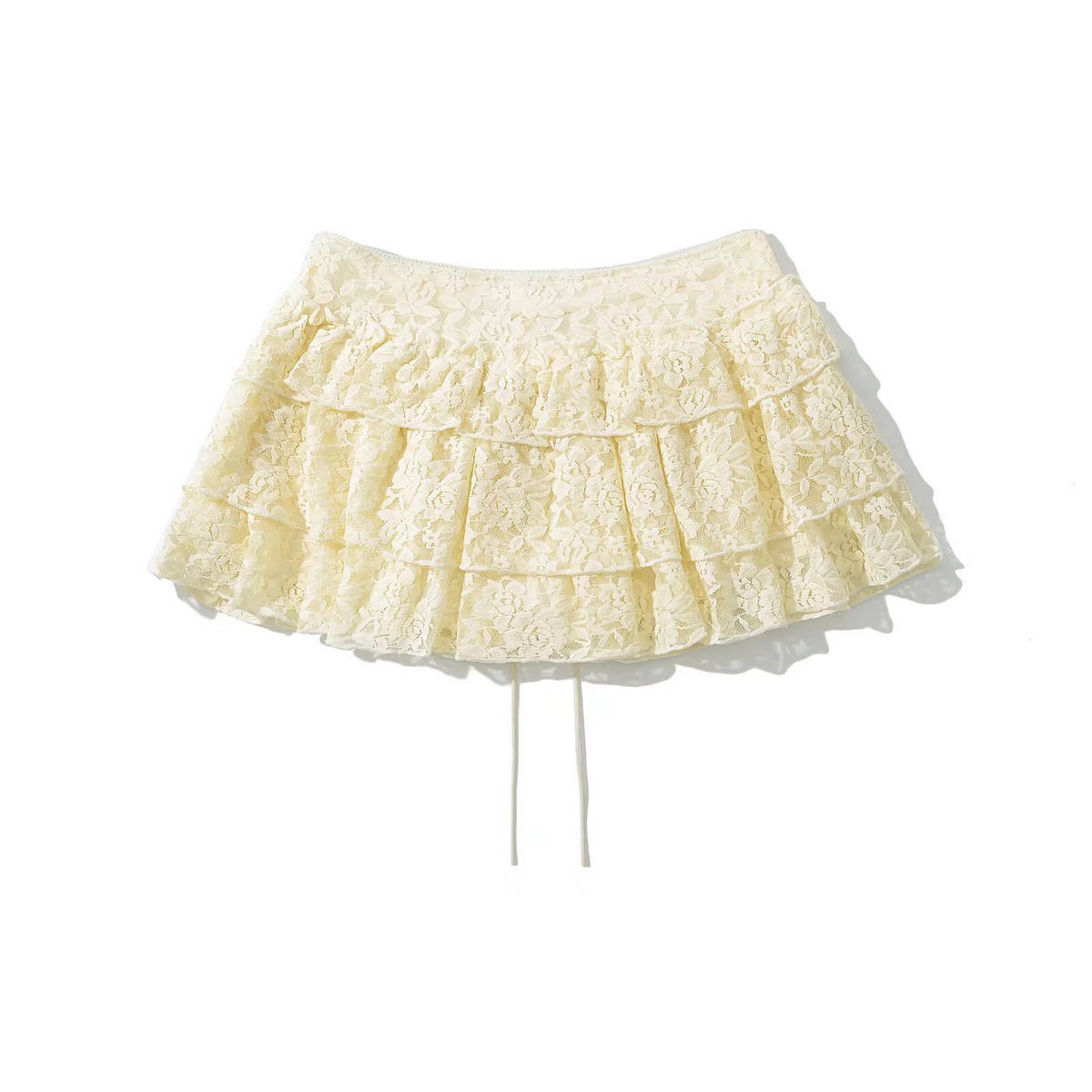 Lace Trim Skort for Women, French Casual Style