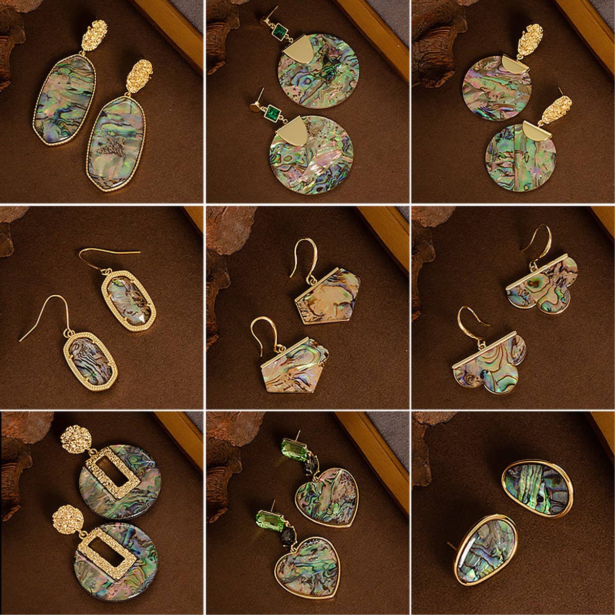 AURORA FANTASY DEEP SEA ABALONE EARRINGS_CWMM4282