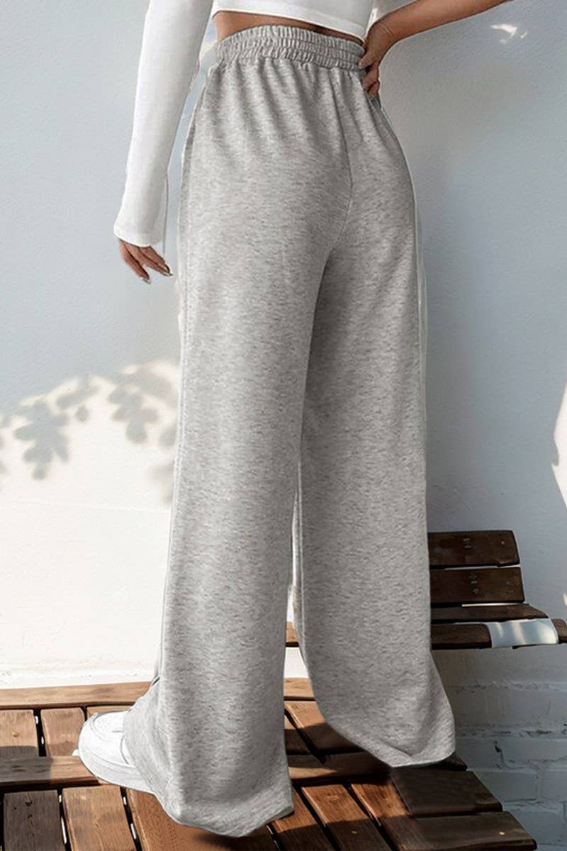 CWBLP0926_CASUAL ELASTIC HIGH WAIST WIDE LEG PANTS