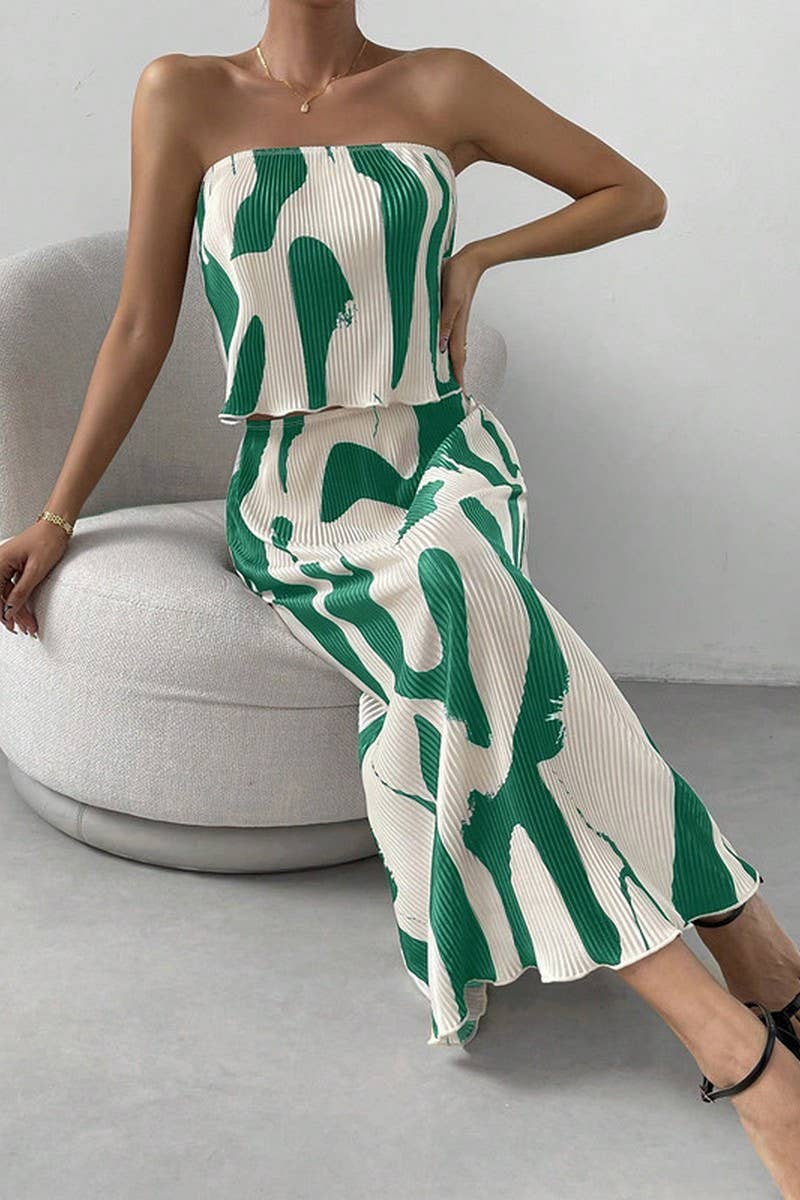 CWDMD00985_SPRING AND SUMMER ELEGANT SLIM DRESS 2-PIECE SET