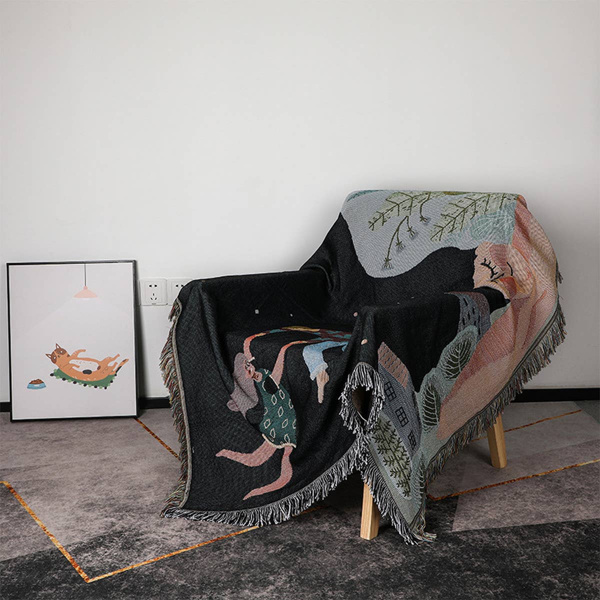 RETRO BLANKET SOFA BLANKET COVER BLANKET_CWMM0405