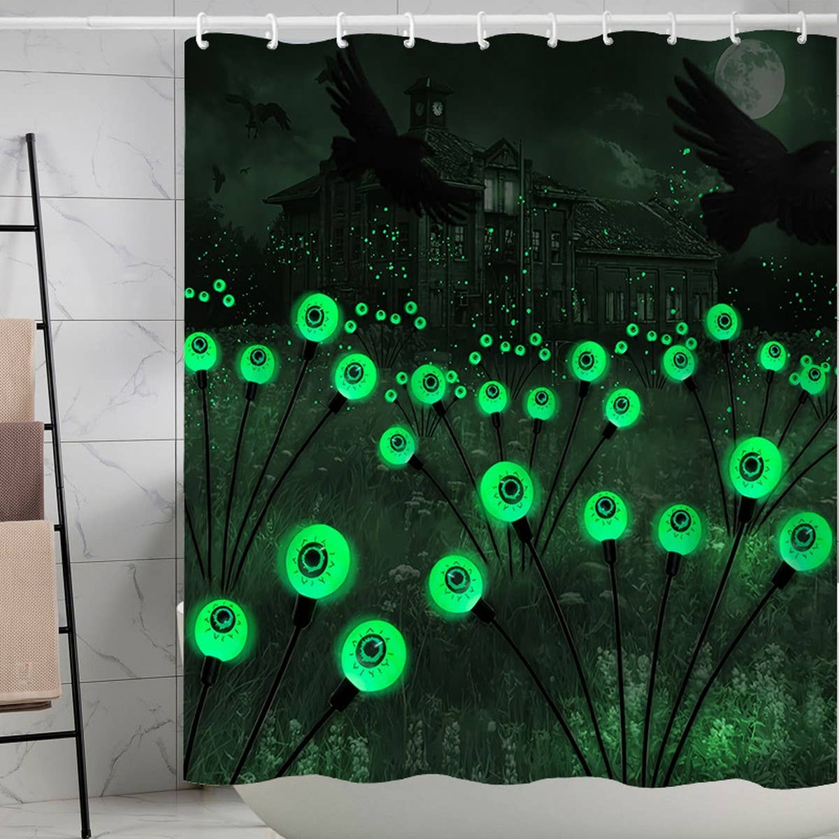 HALLOWEEN EASTER WATERPROOF SHOWER CURTAIN