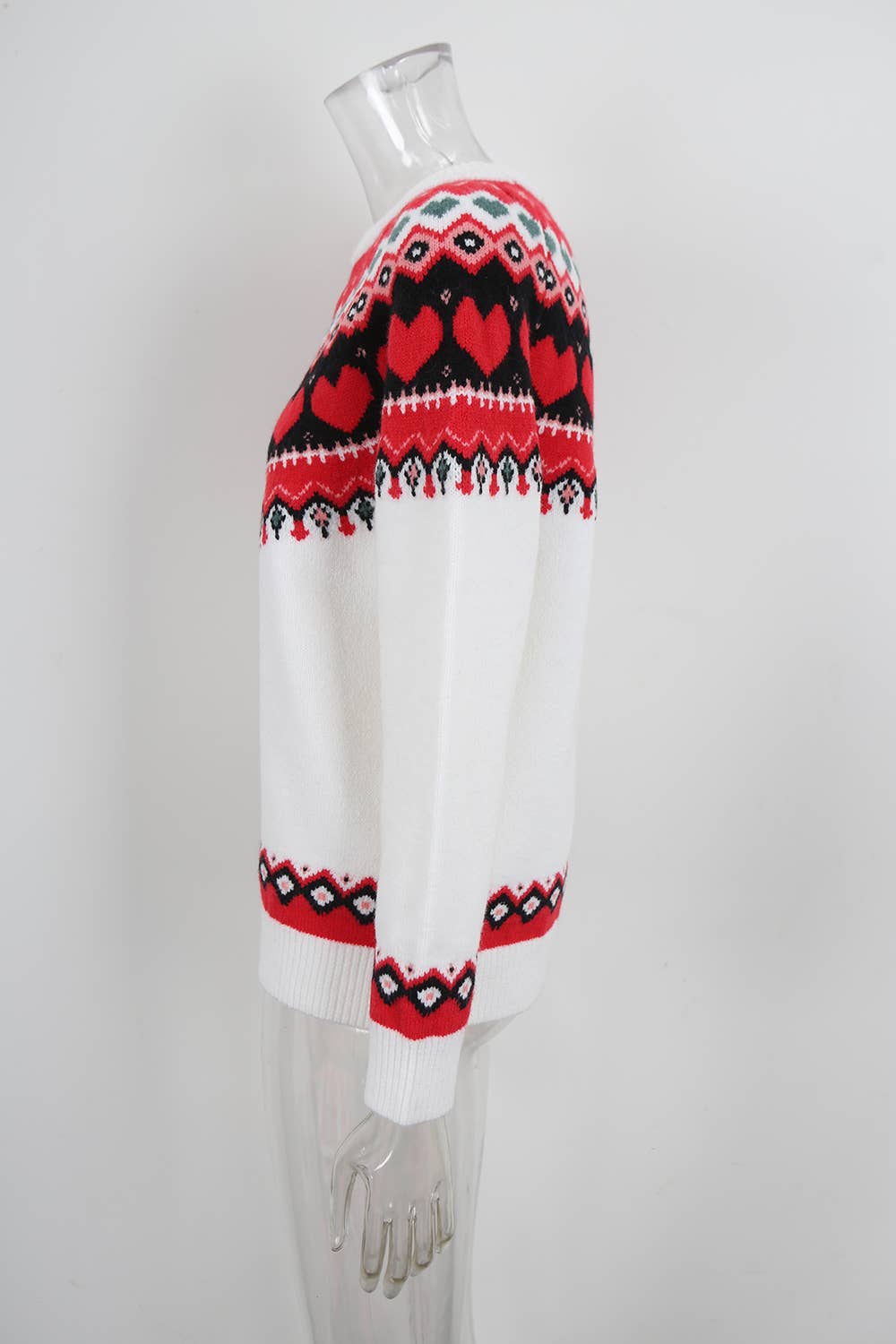 Valentine's Day ethnic-style jacquard sweater