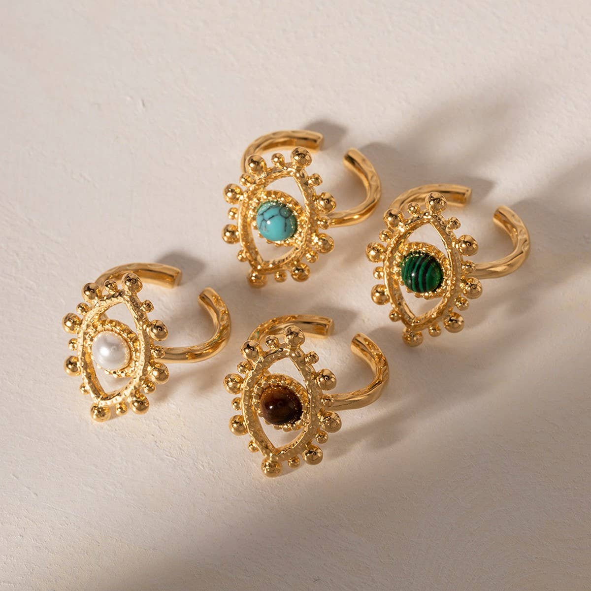 RETRO HOLLOW PATTERN NATURAL STONE RING_CWAJE1389