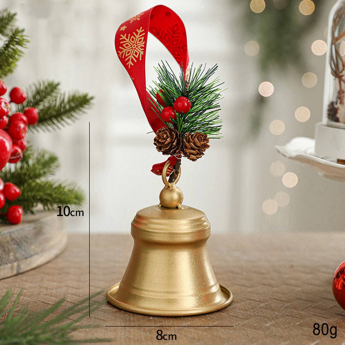 Metal Iron Christmas Bell Hanging Door Wall Decor