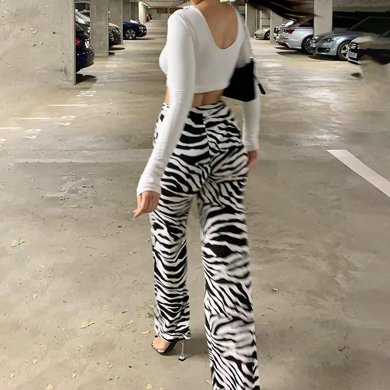 SEXY SLIM ZEBRA-PRINT SLACKS AND SWEATPANTS