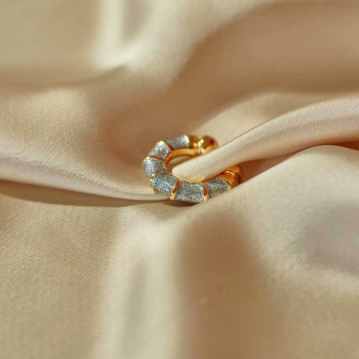 Elegant Dopamine Glitter Hoop Earrings for Women