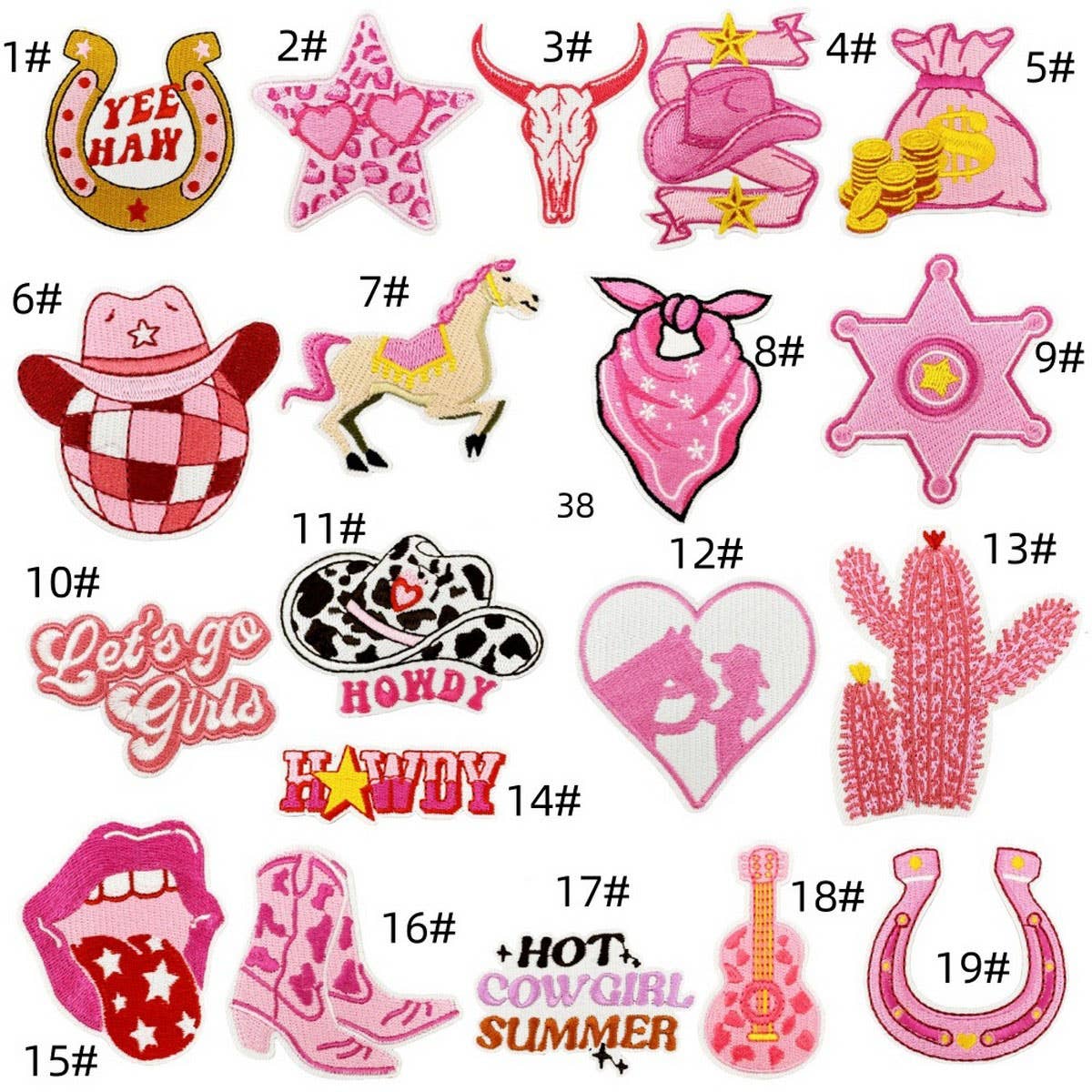 PINK GIRL WESTERN COWBOY GIRL CARTOON STICKER_CWMM4036