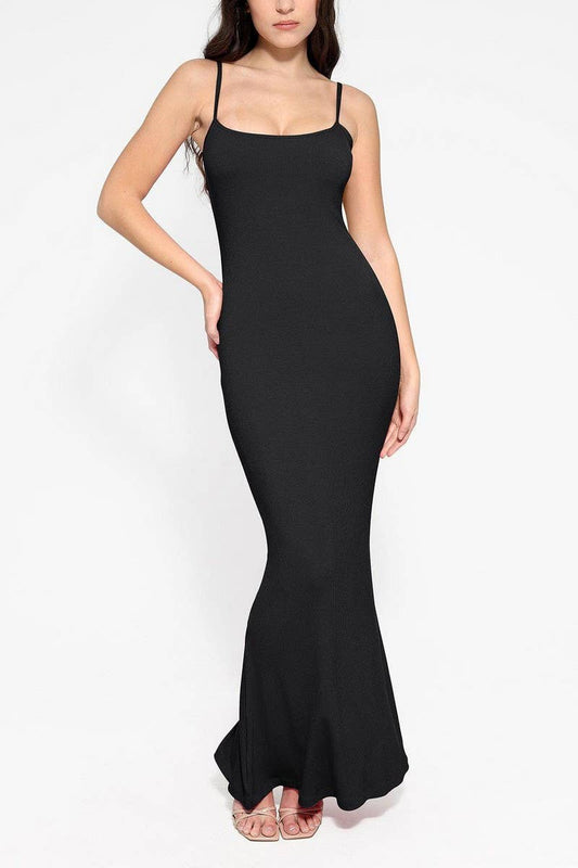 CWDHL0696_2 IN 1 TIGHT BELLY SHAPING LONG DRESS