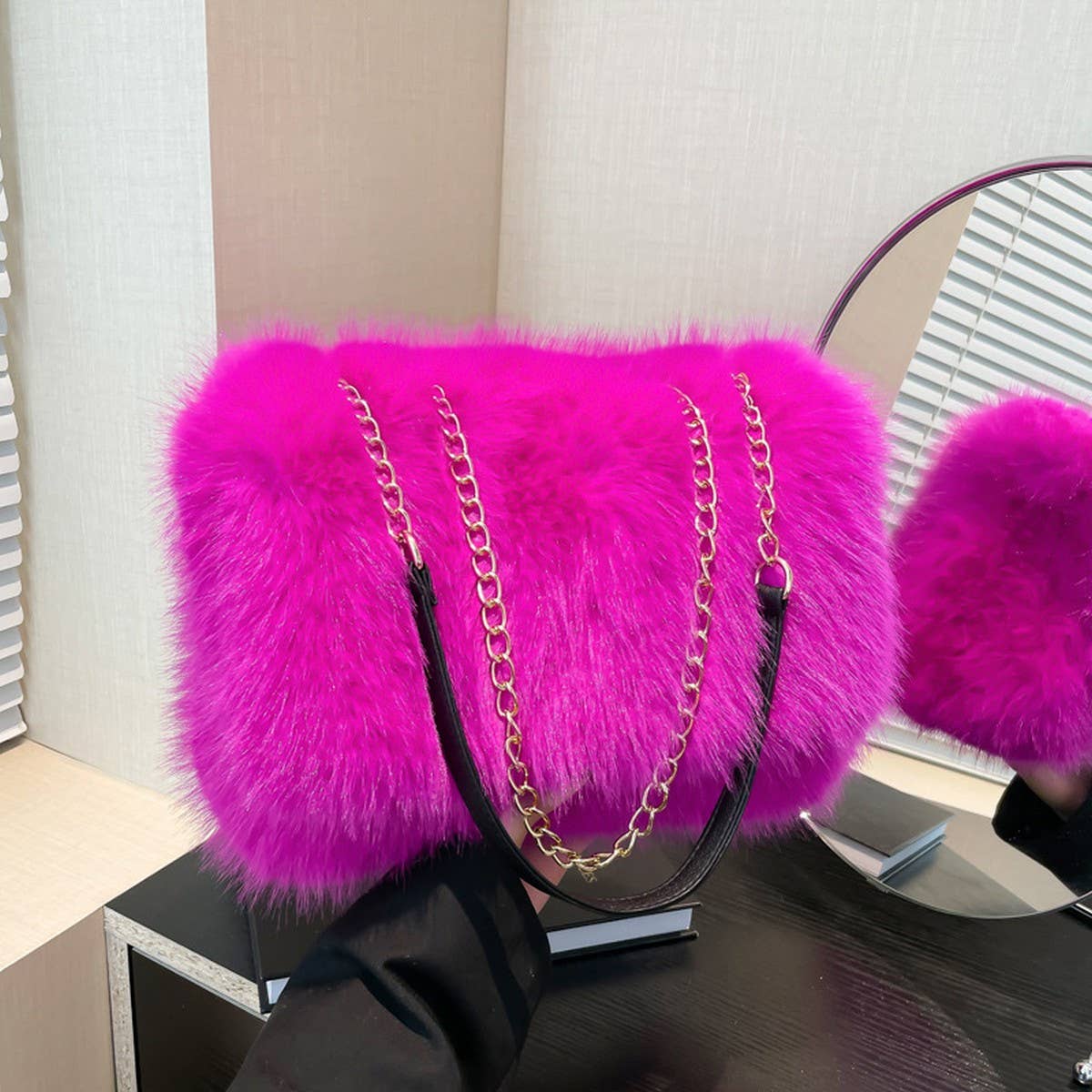 Plush Tote Bag Women Large Capacity Shoulder_CUAB00546