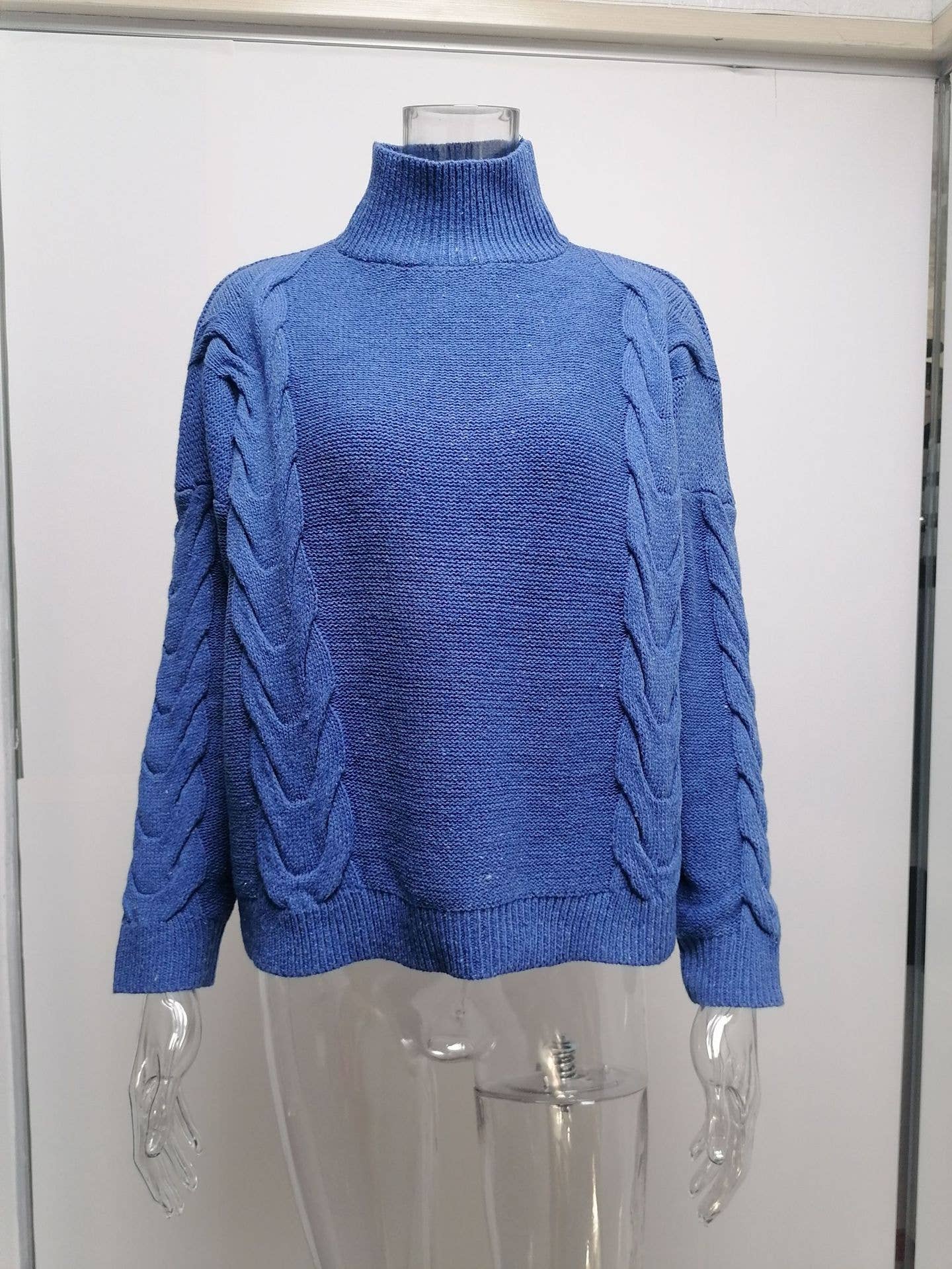 SOLID COLOR TURTLENECK LONG-SLEEVED SWEATER