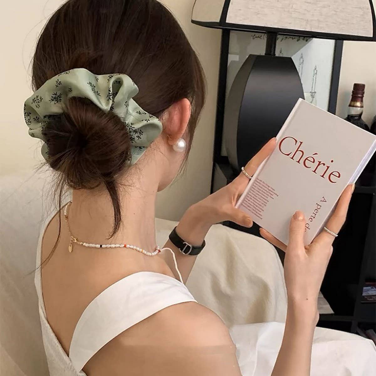 RETRO FRENCH STYLE FRESH FLOWER HAIR SCRUNCHIES_CWAHA1722