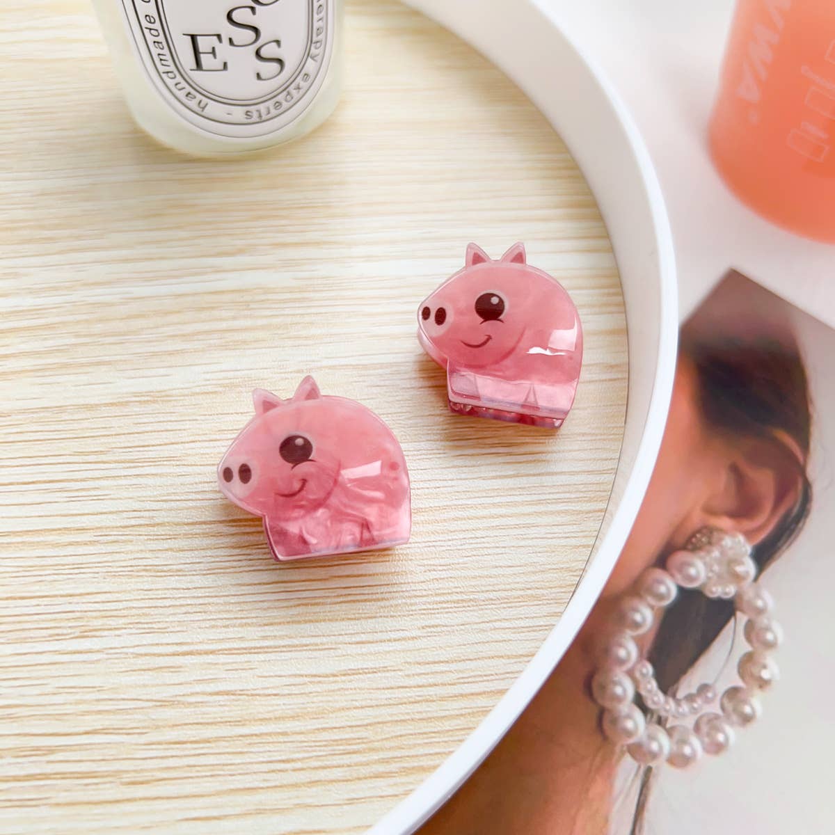 Q-version acrylic animal children's hair clips