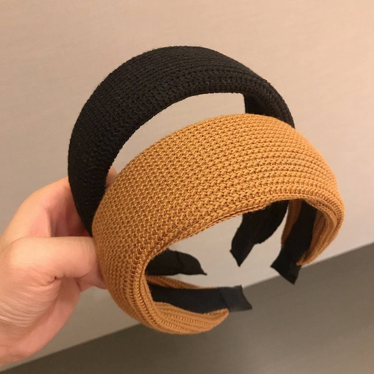 RETRO SOLID COLOR KNITTED HEADBAND HAIRPIN_CWAHA4033