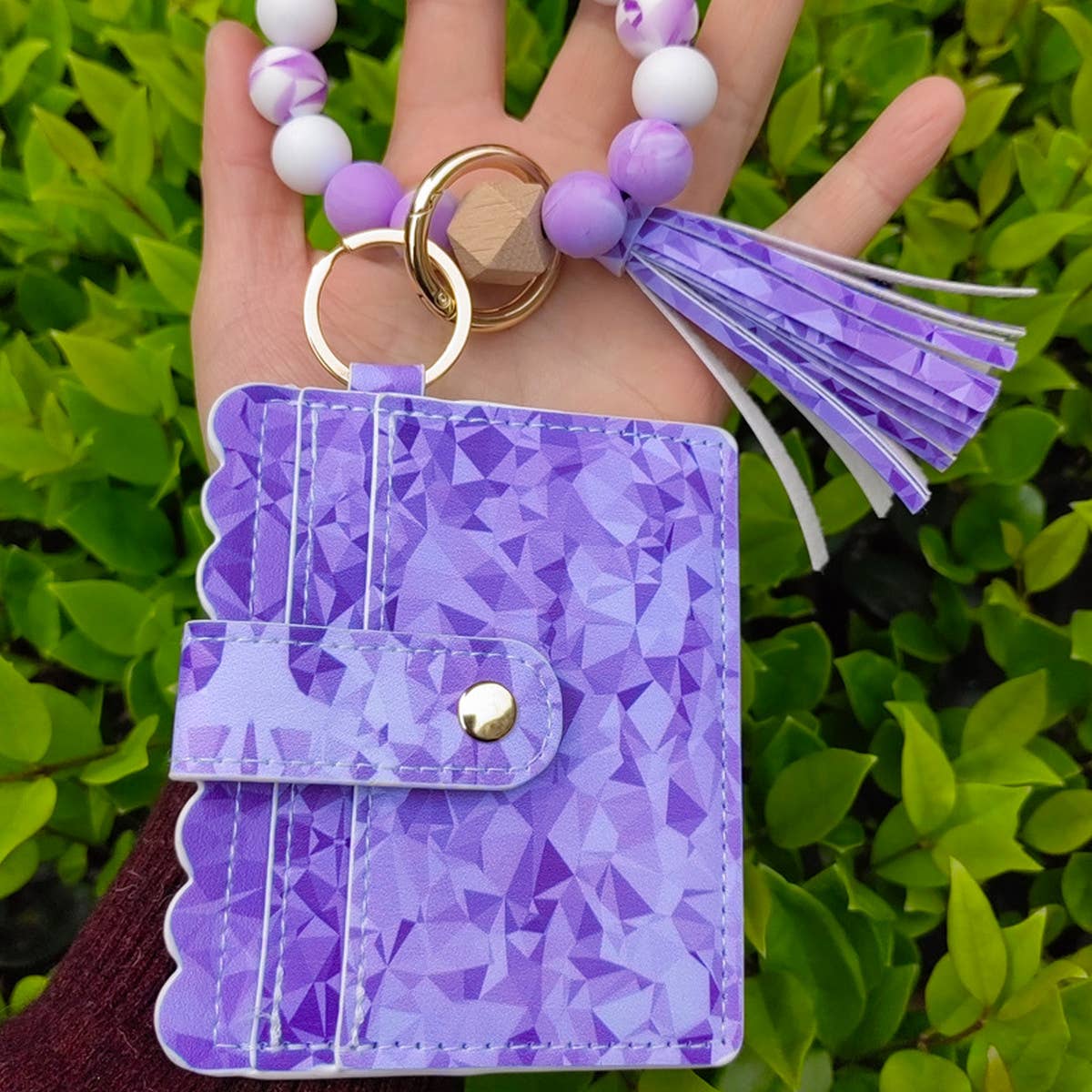 DIAMOND GEOMETRIC WALLET KEYCHAIN