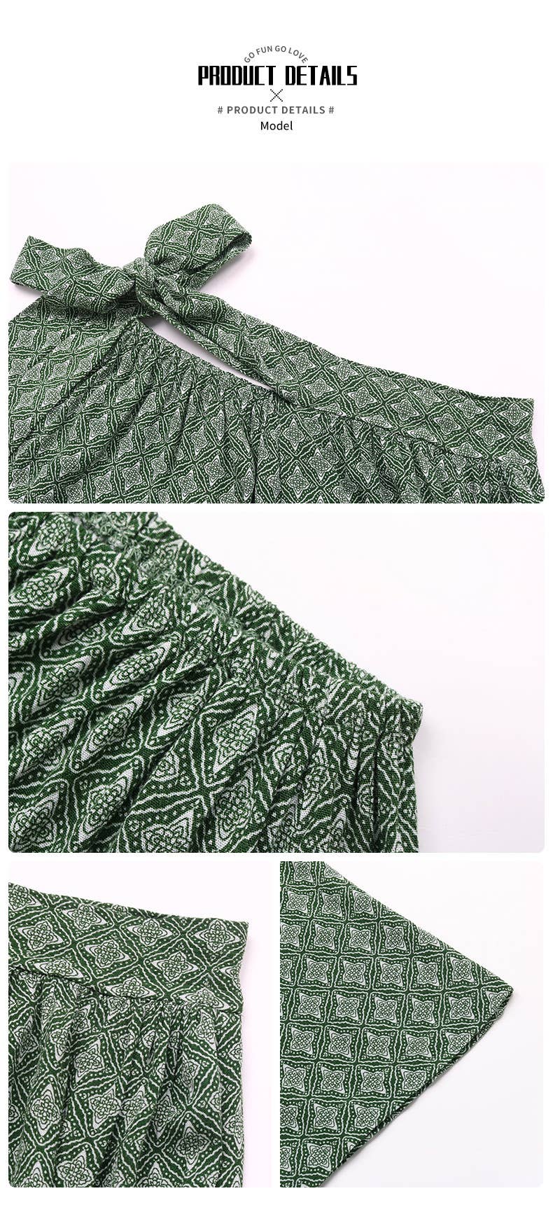 Lace-up high-waisted printed trousers