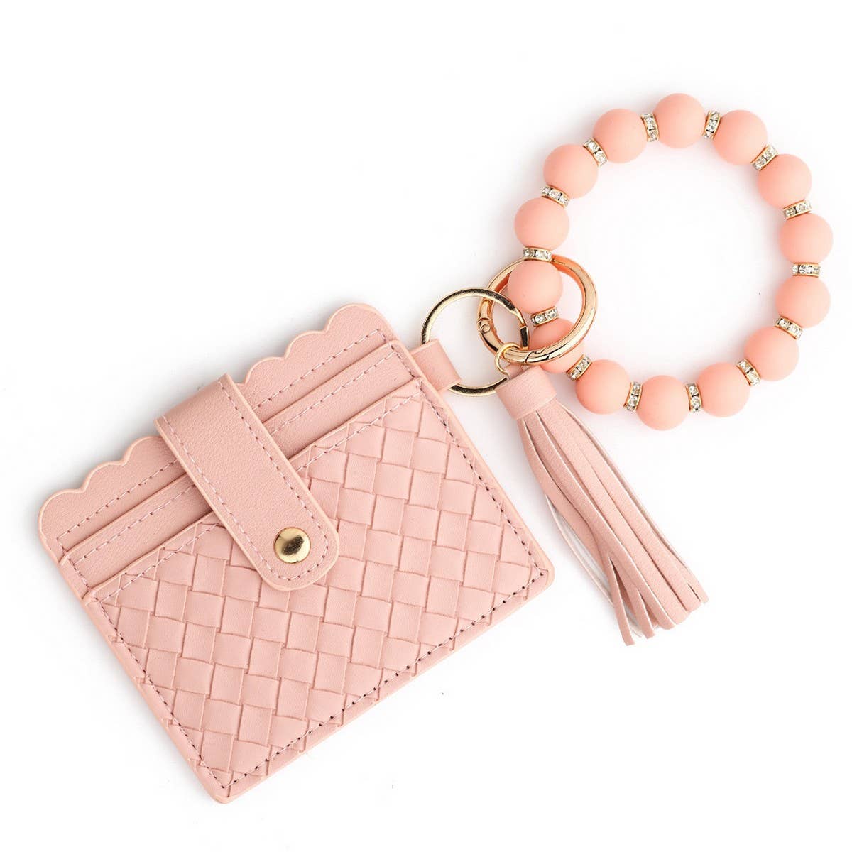 Woven Card Holder with Silicone Bead Keychain_CWAB4961