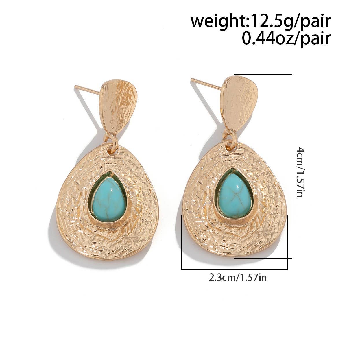 WATER DROP TEMPERAMENT PLEATED EARRINGS
