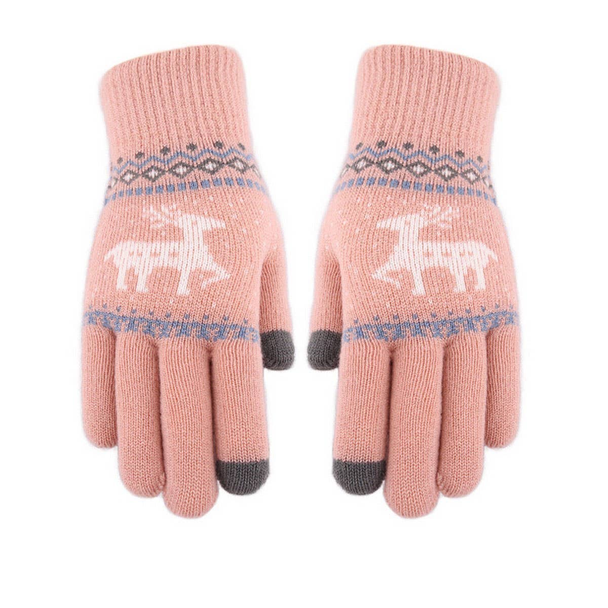 NEW JACQUARD DOUBLE-LAYER DEER TOUCH SCREEN GLOVES_CWAG0239