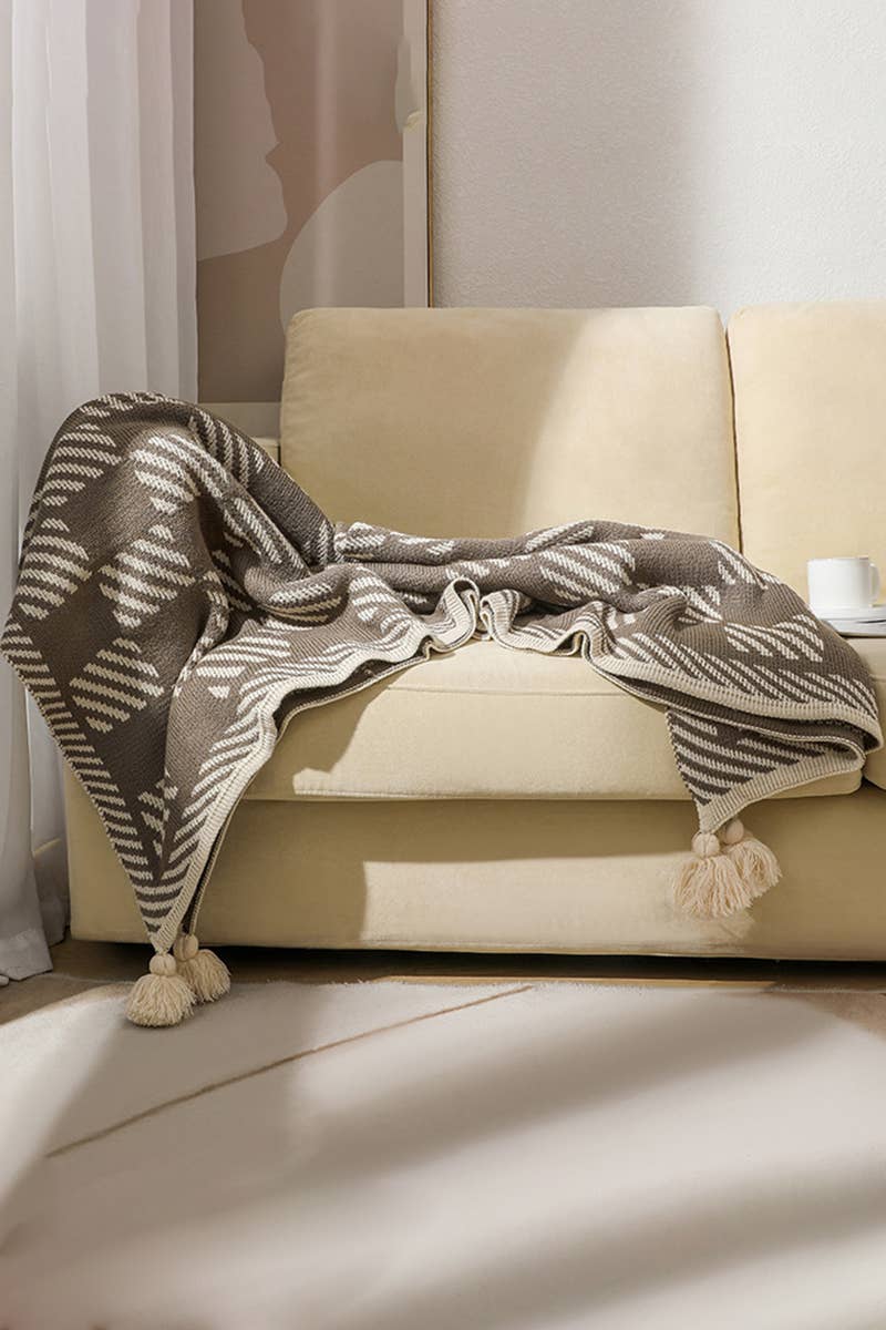 SOFT COZY KNIT SOFA BLANKET FRINGED SHAWL_CWASC0155