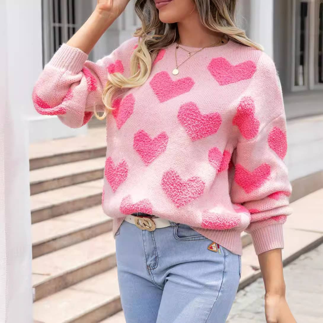 VALENTINE'S DAY CREW-NECK LOVE JACQUARD SWEATER