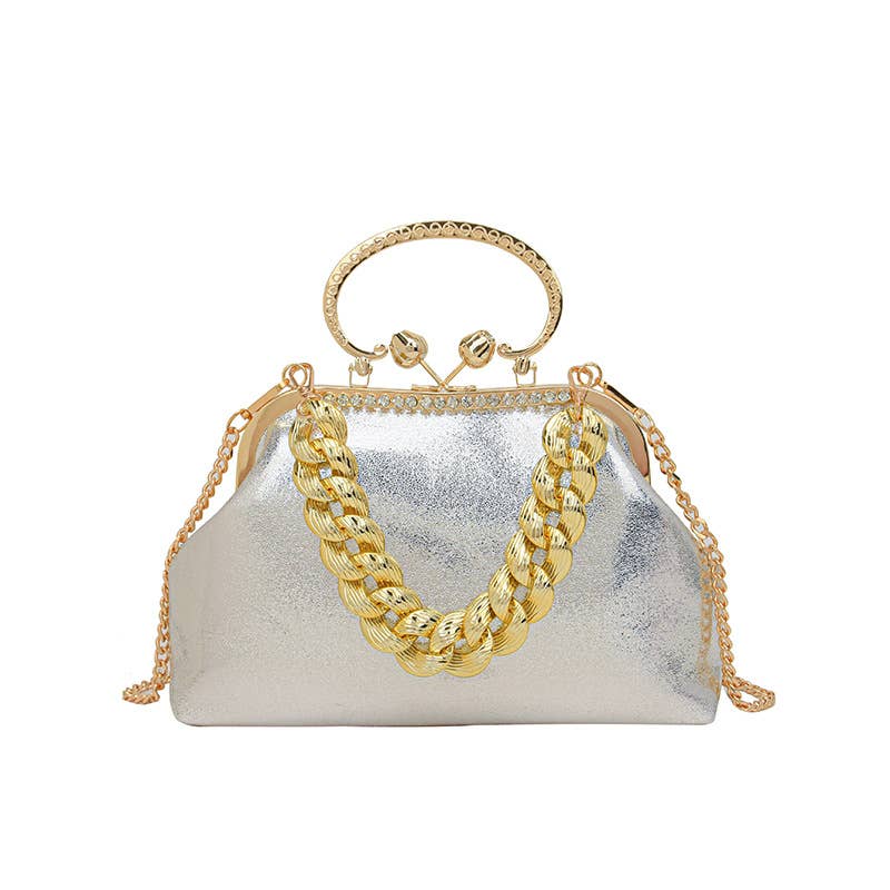 Fashionable candy-colored thick chain handbag