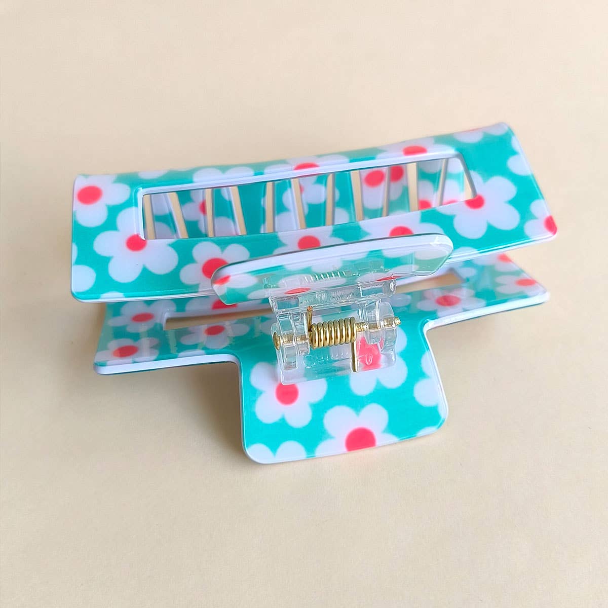 Dopamine Flower Square Hair Claw Clip, Cute Style_CWAHA1022