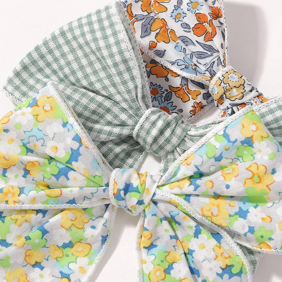 Floral Cotton Bow Hair Clip for Baby Girls