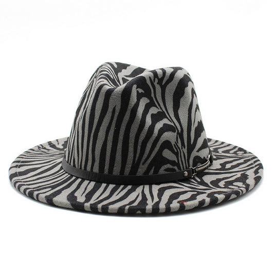 FASHION STRIPED WOOLEN HAT JAZZ HAT FELT HAT_CWAH2566
