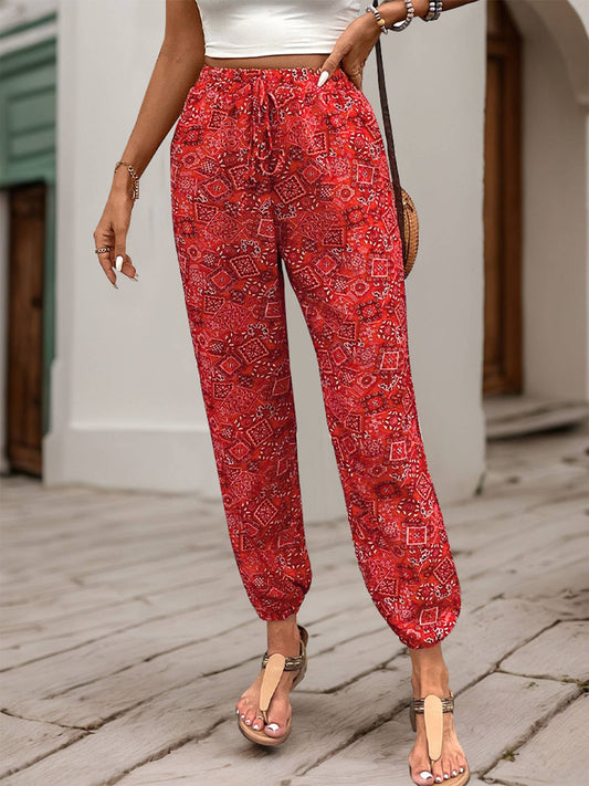 PRINTED BOHO PANTS WITH LONG LEGS