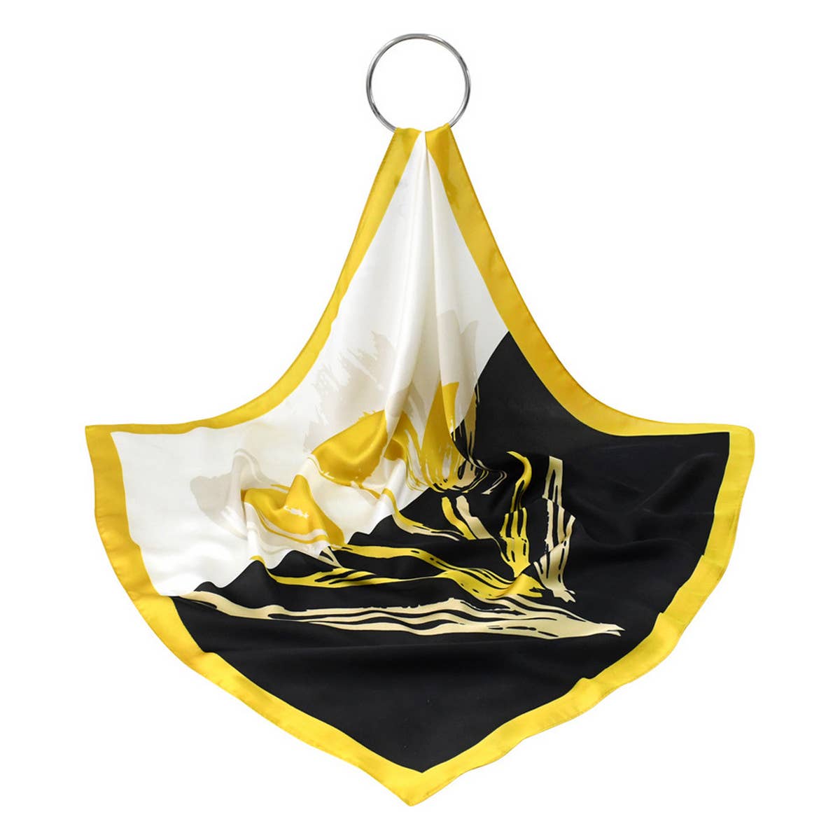 Floral Silk Scarf-Fresh & Elegant Square Headscarf