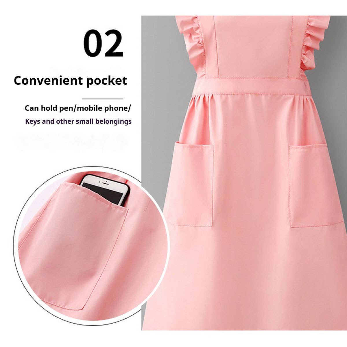 Houndstooth /Solid Color Waterproof Work Apron