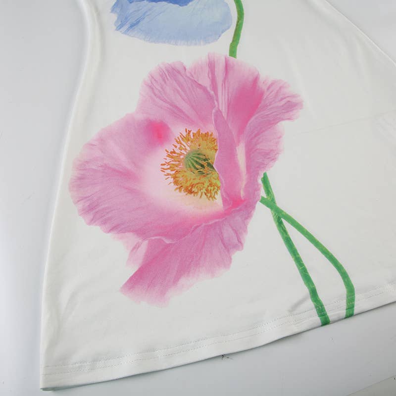 Fashion and sexy printed halter backless dress